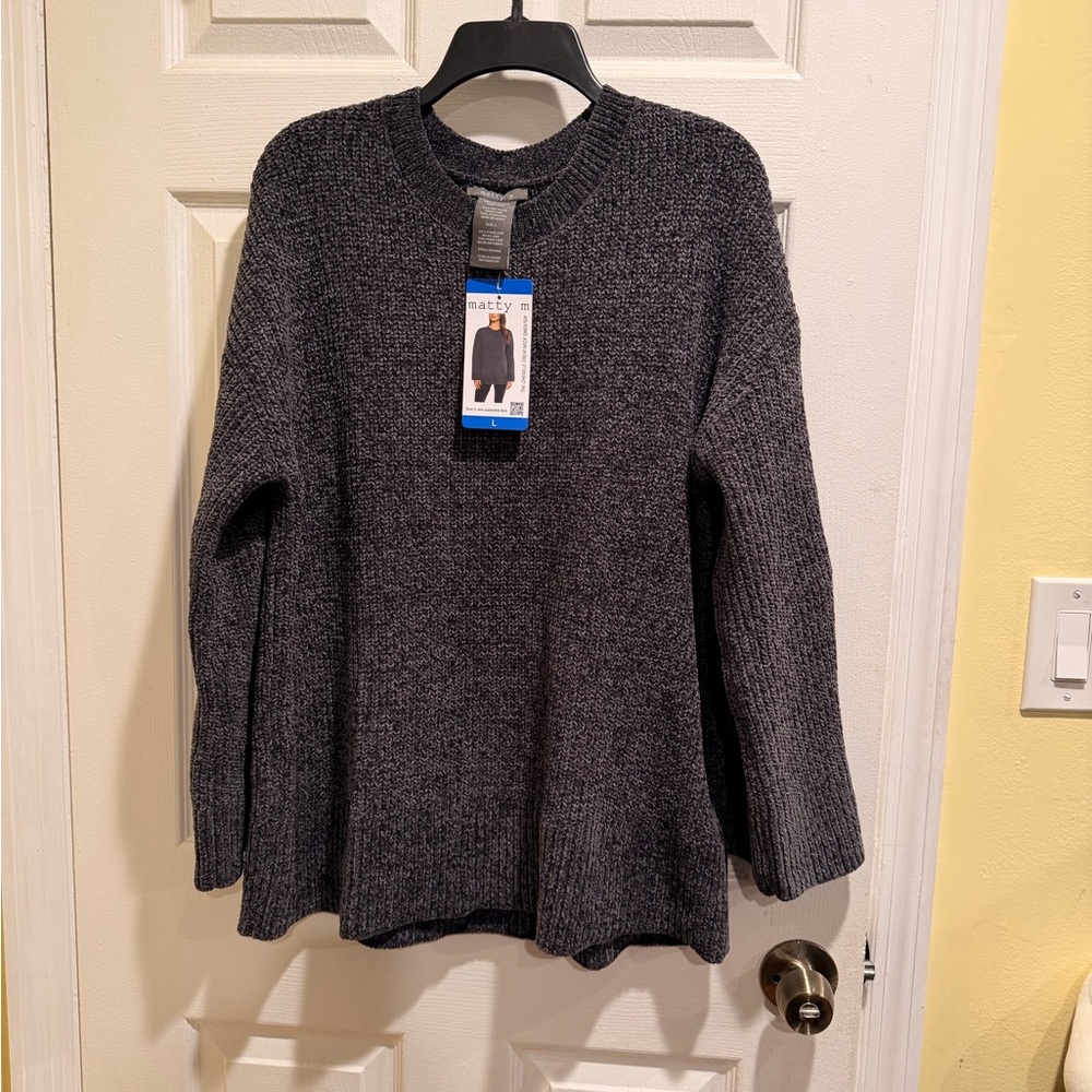 Matty M Charcoal Knit Sweater